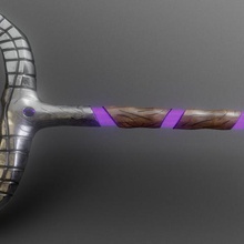 broken staff game weapon textures wood metallic gem carved art 3d print model - Mito3D