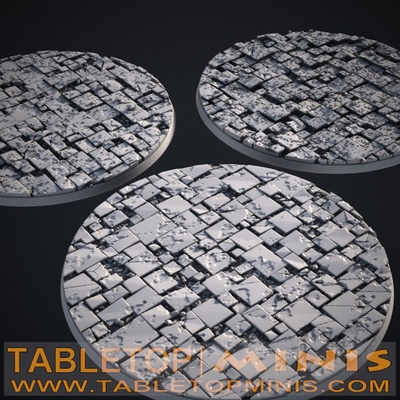 broken tiles 130x130mm bases base tile pave paved tiled 3d print model - Mito3D