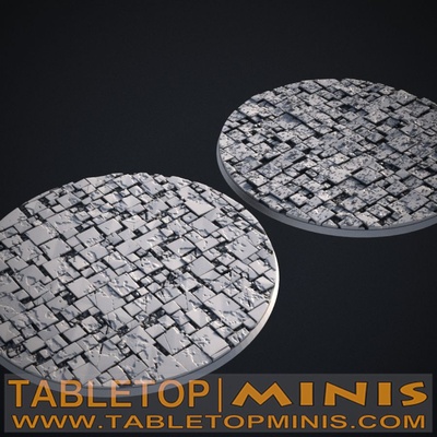 broken tiles 160x160mm bases base tile pave paved tiled 3d print model - Mito3D
