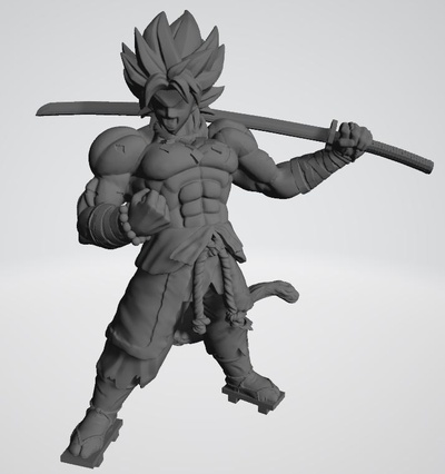 broly shogun game zombicide art toy miniatura wargames series dragon ball goku fantasy medieval knight 3d print model - Mito3D