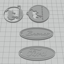bronco keychain ford keychain key ring bronco ford 3d print model - Mito3D