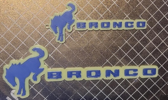 bronco logo porte clés art 2d gué pièces monnaie 3d print model - Mito3D