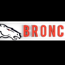 Broncos Banner Teller Kunst Logo Mannschaft 3d print model - Mito3D