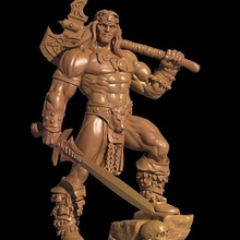 bronen barbarian game warrior 3dprint 3d print model - Mito3D