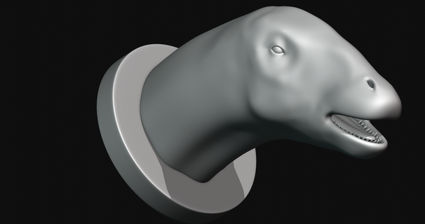 brontossauro cabeça 3d impressão modelo 3d print model - Mito3D