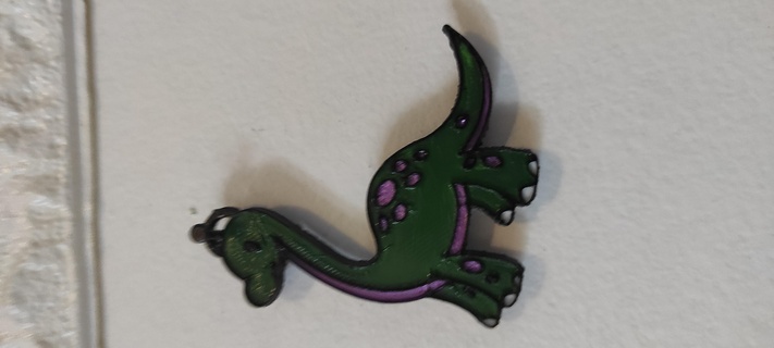 brontosaurus keychain dinosaur tell us cute 3d print model - Mito3D