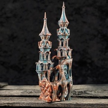 bronze city architecture castle tower wing ancient citadel raven eagle god shadow mighty building toy figure collectible art sculpture skull column war knight battle wizard magic power dark bronz gold golden decoration lord rings 3d print model - Mito3D
