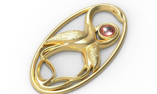 brooch ring jewelry gem print finger wedding rhino 3dm brooch earring  3d print model - Mito3D