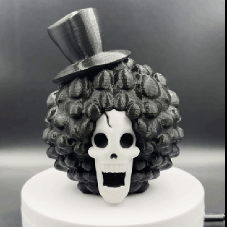 Ribeiro músico 1 peça arte anime afro crânio osso esqueleto Bruxas halloweenxcults 3d print model - Mito3D
