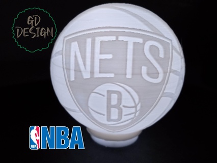 brooklyn nets basketball tealight reading light nightlight cor nba art man cave kids room 3d print model - Mito3D