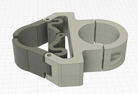 Besen Halter Unterstützung Remix Montage 34mm Röhren besenhalter rohren festigung Gelaender Schiene Tube Organisation 3d print model - Mito3D