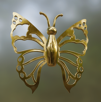 broche papillon schmuck 3d print model - Mito3D