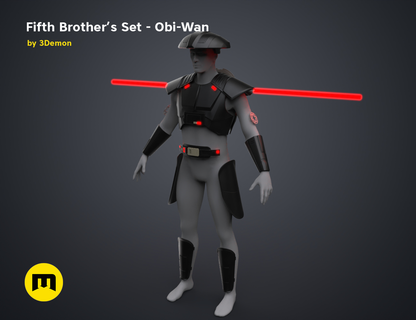 frère ensemble obi wan sœur dark vader sith Empire jedi Obliger sombre armure Kenobi cosplay guerres étoiles 3d print model - Mito3D