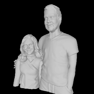 brother sister - tall boy- couple friends Art sleeveless halfbody half body bust character boy short girl young figure people miniature human family 3d print model - Mito3D