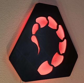 brotherhood nod logo making light command conquer gaming wall decor lamp led art 3d print model - Mito3D