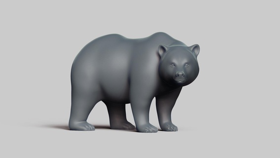 Marrone orso posa 03 stl file 3d stampa modello mammifero animale fauna selvatica design arte figurine giocattolo pla resina creality natura 3d print model - Mito3D