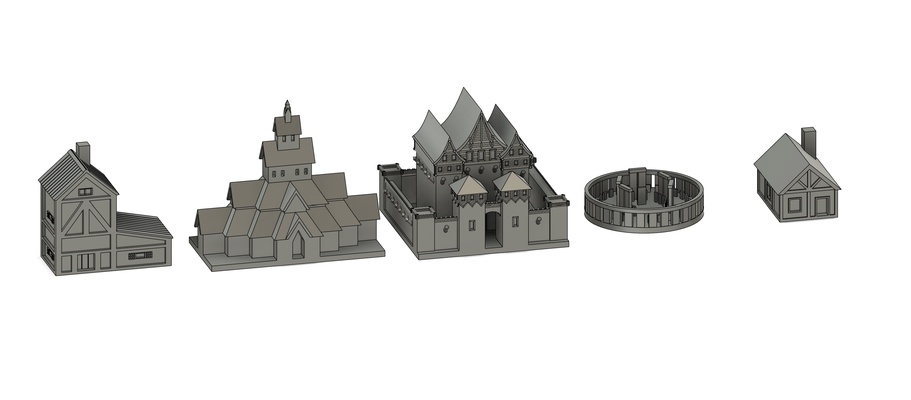 brown player buildings set boards games terra mystica alike game building board game castle tabletop hobbits cultists 3d print model - Mito3D