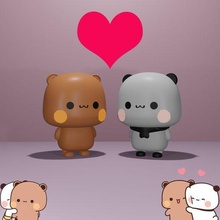 brownie sugar bears key chain keychain bear romantic couples 3d print model - Mito3D