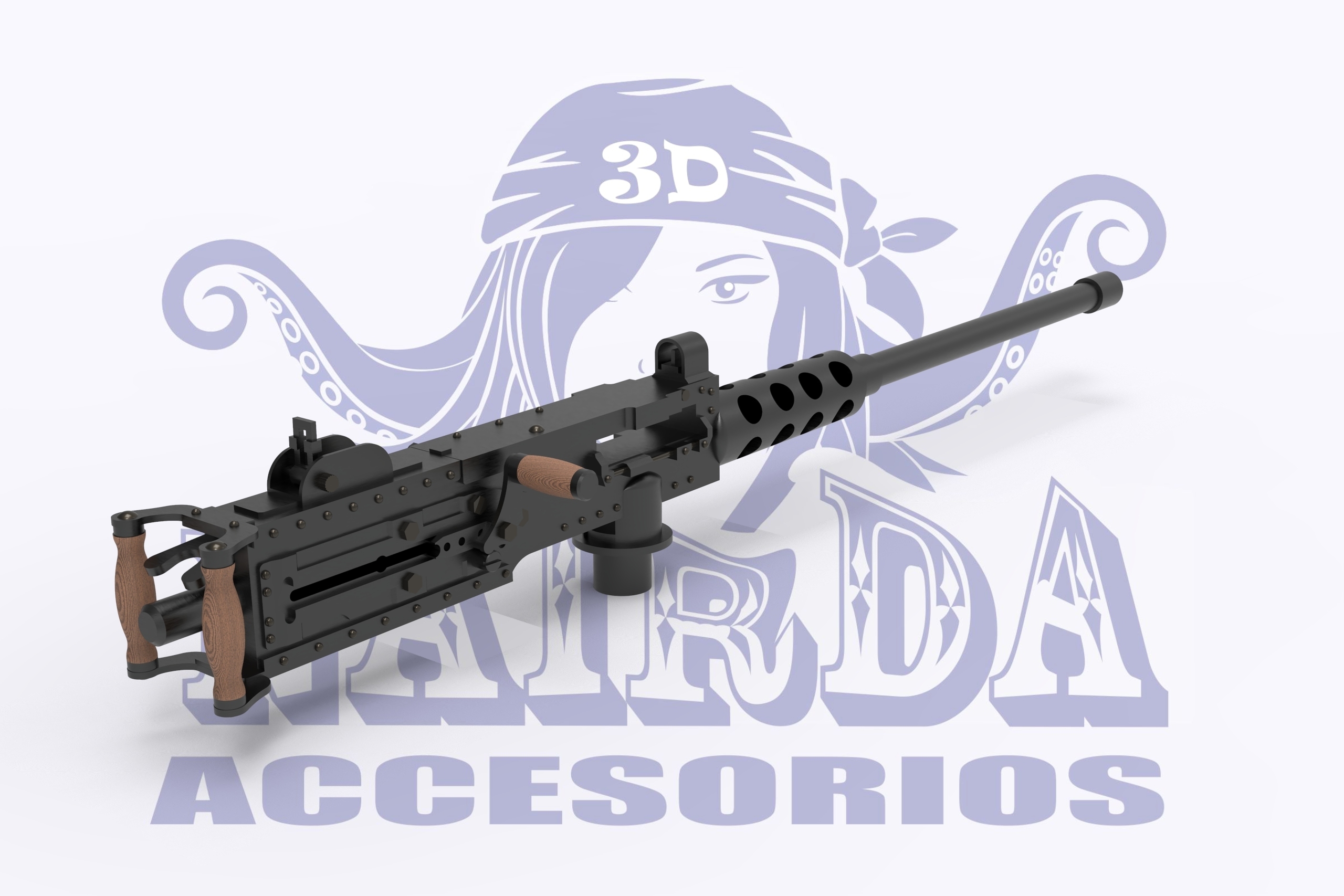 browning 20 mm 1 35 machine gun Art replica 3D print model - Mito3D