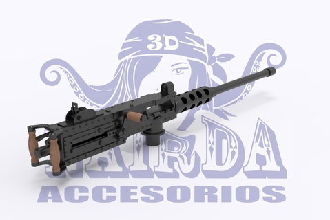 browning 20 mm 1 35 máquina pistola Arte réplica 3d print model - Mito3D