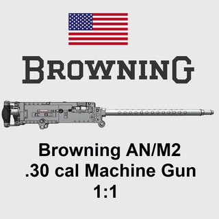 browning anm2 30 cal machine gun Art browning machine gun machine gun aircraft 30 cal replica ww2 cosplay display weapon  3d print model - Mito3D