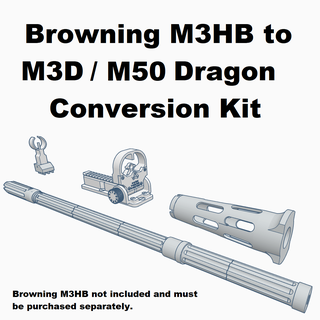 brunissement m3hb m3d m50 dragon conversion trousse m2hb m3 m2 fn fabrique nationale armée réplique 50 cal airsoft 3d print model - Mito3D