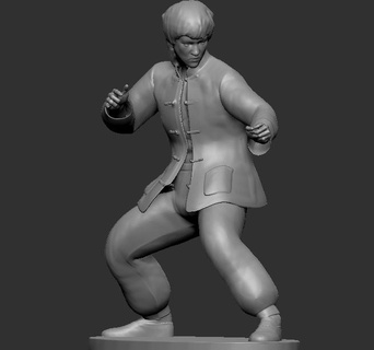 bruce lee kung fu legend figure 3d print model - Mito3D