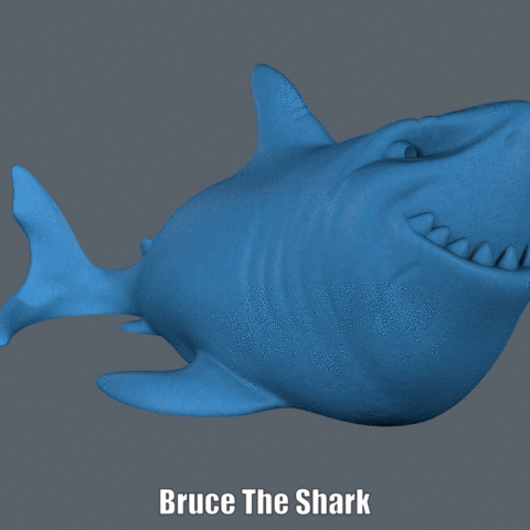 bruce shark easy print no support art cartoon luifer disney pixar figure finding nemo model pixate sculpture supportless 3D print model - Mito3D