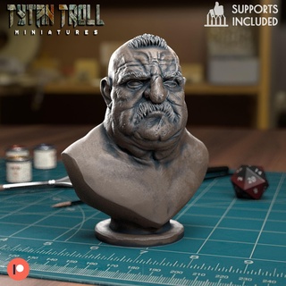 bruiser - pre-supported dnd miniature minis dungeons dragons 32mm tytantroll miniatures patreon strongman male man 3d print model - Mito3D