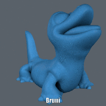 bruni easy print-Unterstützung nicht Kunst Tier cartoon Weihnachten karaoke luifer Abbildung eingefroren Modell salamander Skulptur supportless 3d print model - Mito3D