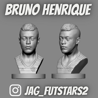 bruno henrique - soccer bust flamengo logo Game futbol futebol fussball 3d print model - Mito3D