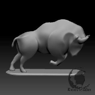 brutal búfalo animais enfeite estátua casa cor modelos presente estatuetas 3d print model - Mito3D
