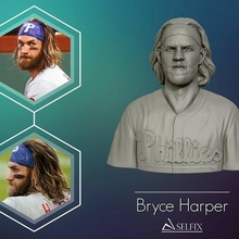 Bryce Harper 3d Skulptur drucken Modell Statue Porträt Gesicht Liga 3dprint 3dmodel Kunst Skulpturen mlb Baseball 3d print model - Mito3D