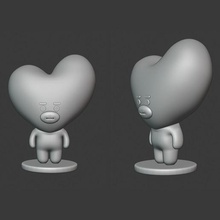 bt21 tata bts art bangtang niños coreano pop figura corazón v btsv kim tae-hyung taehyung 3d print model - Mito3D