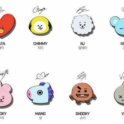 bts bt21 mang portachiavi kpop pla Portachiavi 3D print model - Mito3D