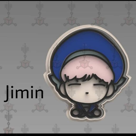 bts jimin Plätzchen Cutter + Marker Stempel Kekse Zeichen Filme Spaß Kinder Küche Zubehörteil Super Spielzeuge Plastilin Ostern 3D print model - Mito3D