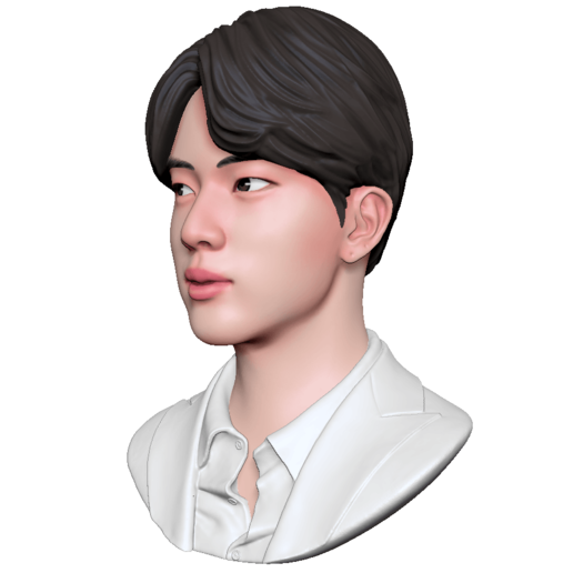 bts jin art de seokjin le buste figure l'homme célébrité la chanteuse kpop sculpture tête visage 3D print model - Mito3D