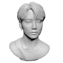 bts jungkook art face head sculpture kpop singer celebrity man figure bust 3d print model - Mito3D