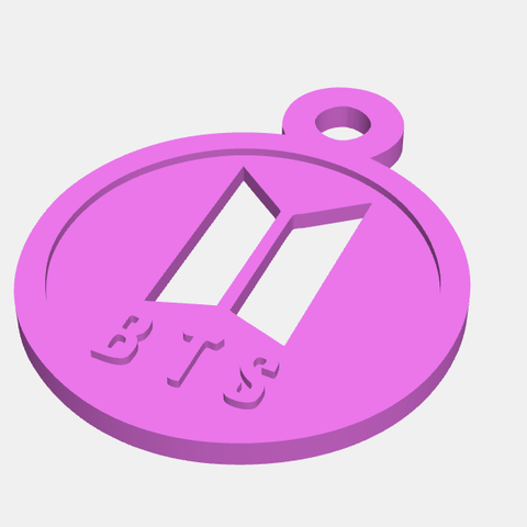 bts logo keychain llavero fashion 3D print model - Mito3D