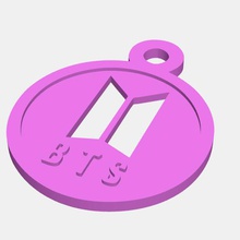 bts logotipo keychain llavero da moda 3d print model - Mito3D