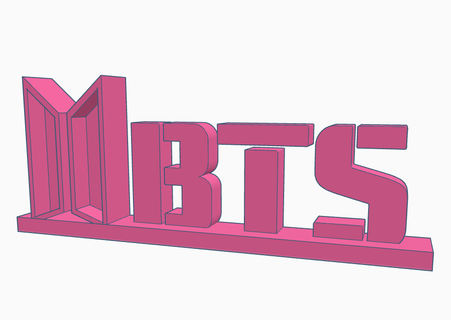 bts logotipo texto bt21 3d música arte 3d print model - Mito3D
