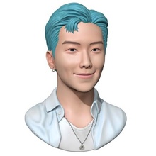 bts rm arte rap mostro namjoon fallimento figura uomo celebrità cantante kpop scultura testa viso 3d print model - Mito3D