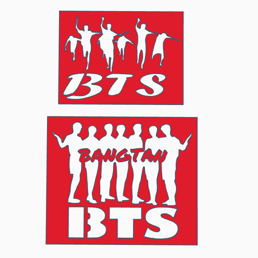 bts pochoirs Bangtan Corée kpop pochoir art 3D print model - Mito3D