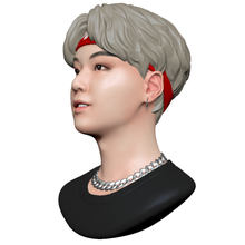 bts suga Kunst Abbildung die Büste Mann Promi kpop Sänger design statue Skulptur Menschen Kopf Gesicht Skulpturen 3d print model - Mito3D