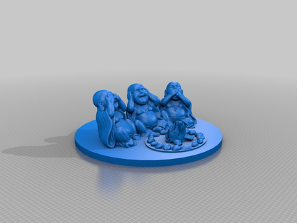 bubbahs see say hear evil Tools buddah campfire no 3d printing 3d print model - Mito3D