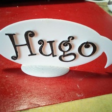 bubble-shaped label bd hugo decoration various 3d print model - Mito3D