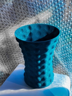 bubble vase decor matt collection flower housedecor pot blue 3d print model - Mito3D