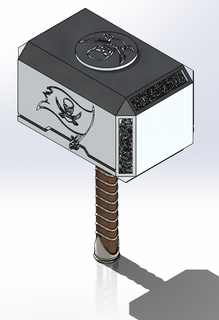 bucaneiros mj lnir Thor martelo mjolnir maravilha Super heroi trovão futebol 3d print model - Mito3D