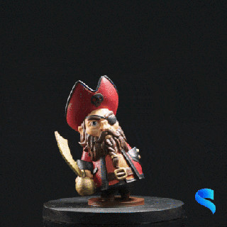 buccolassabile 1 Capitano goldensword collassabile pirata giocattolo casa arredamento pirati 3d print model - Mito3D