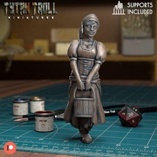 seau fille pre supported Jeu dnd miniature minis donjons dragons 32mm tytantroll miniatures Patreon 3d print model - Mito3D